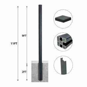 11 ft aluminum alloy fence post for tall privacy fencing