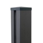 black aluminum fence post with pyramid cap