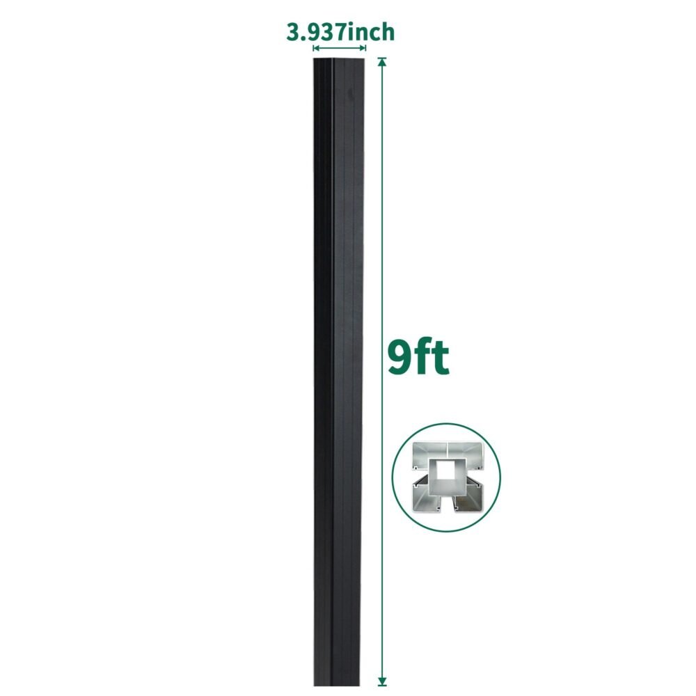 9ft extra heavy duty gate post 3.9 inches wide