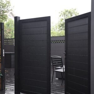 6ft x 10ft Double Aluminum Privacy Fence Gate – Modern, Durable, NO Maintenance