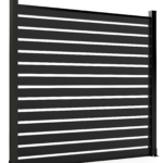 Black aluminum luxury fence panel with horizontal slats
