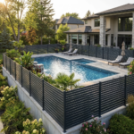 Modern Aluminum Fence Wholesale Price Installed over Concrete