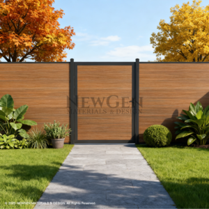 Modern single WPC fence gate for backyard
