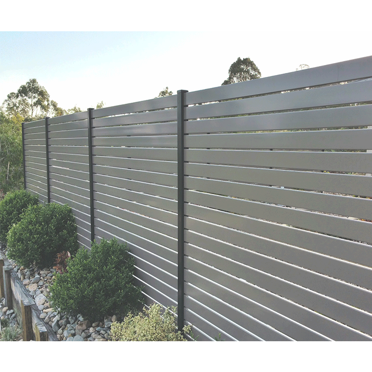 Outdoor Garden Aluminum Fence Horizontal Privacy Slat Panels   Modern Design