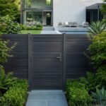 outdoor aluminum fence gate full privacy solid panel 4x6