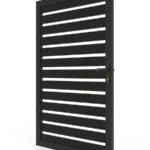 black aluminum single gate 4x6 ft horizontal slat semi privacy design