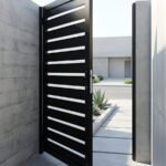 Contemporary aluminum fence gate semi privacy design for outdoor use