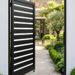 Premium aluminum fence gate 3x6 ft semi privacy secure outdoor entry