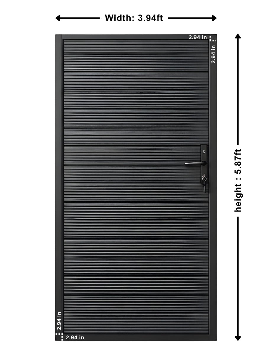 full privacy aluminum gate 4 ft wide 6 ft high black finish