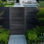Modern aluminum privacy fence gate 3 by 6 ft durable outdoor gate