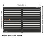 6ft x 10ft aluminum semi privacy double gate for residential driveway