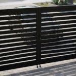 weather resistant aluminum semi privacy double gate for home driveway