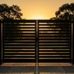 rust resistant aluminum semi privacy double gate 6ft x 10ft outdoor gate
