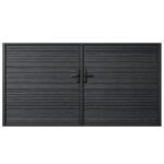 10 ft x 6 ft black aluminum full privacy double gate for driveway