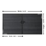modern black aluminum privacy gate 10x6 heavy duty double swing