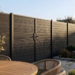 secure aluminum privacy gate with solid panels black 10x6 gate