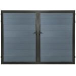 Light gray composite fence gate 10 ft wide 6 ft high modern outdoor privacy gate