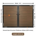 10x6 ft composite fence gate walnut color durable backyard privacy gate design