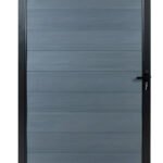 WPC fence gate single light gray color 4x6 ft outdoor composite gate modern design