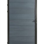 Light gray WPC composite fence gate single panel 3ft x 6ft outdoor privacy gate