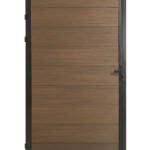 Walnut WPC composite fence gate single panel 3ft x 6ft outdoor privacy gate