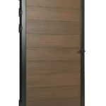 WPC single fence gate walnut finish weather resistant backyard gate