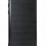 WPC single fence gate black finish weather resistant backyard gate
