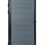 WPC single fence gate light gray finish weather resistant backyard gate