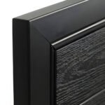 Black WPC composite fence gate installed in backyard privacy fence