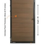 Single WPC fence gate in walnut color 3x6 ft durable composite garden gate