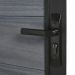 Light gray WPC composite single fence gate 3ft by 6ft for outdoor use