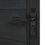 Black composite fence gate surface detail weatherproof outdoor material