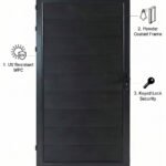 Black composite fence gate 3ft wide 6ft tall modern outdoor gate panel