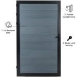 Light gray WPC fence gate single panel 4x6 ft composite exterior gate