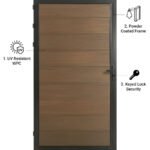 Walnut composite fence gate 3ft wide 6ft tall modern outdoor gate panel
