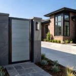 Modern light gray composite fence gate 3x6 ft for exterior home fencing
