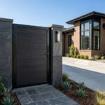 Composite WPC fence gate single black finish 4x6 ft outdoor gate panel
