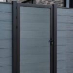 WPC light gray single gate panel for stylish and durable boundary fencing
