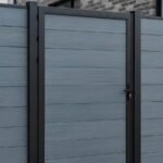 Light gray finish WPC fence gate single 4x6 feet for residential privacy fencing