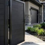 Durable composite fence gate in black finish for exterior fencing