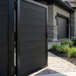 Outdoor WPC fence gate single black color 4x6 ft durable composite gate