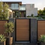 4x6 ft walnut WPC fence gate single panel modern weatherproof outdoor gate