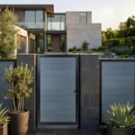 Durable light gray WPC fence gate panel for long lasting outdoor installation