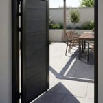3x6 black WPC fence gate panel for residential privacy fencing