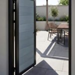 Modern WPC fence gate single 4x6 feet light gray color for backyard fencing